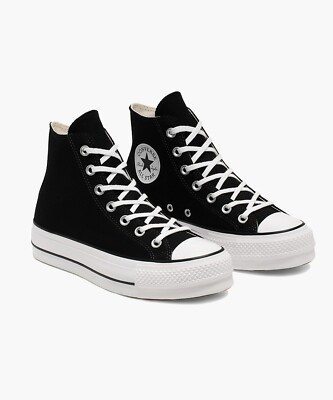 Platform Leather Converse Converse All Stars Platform Zwart