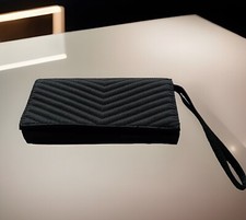 Neiman Marcus SMALL Clutch- Black Quilted Purse/Wristlet EVENING BAG