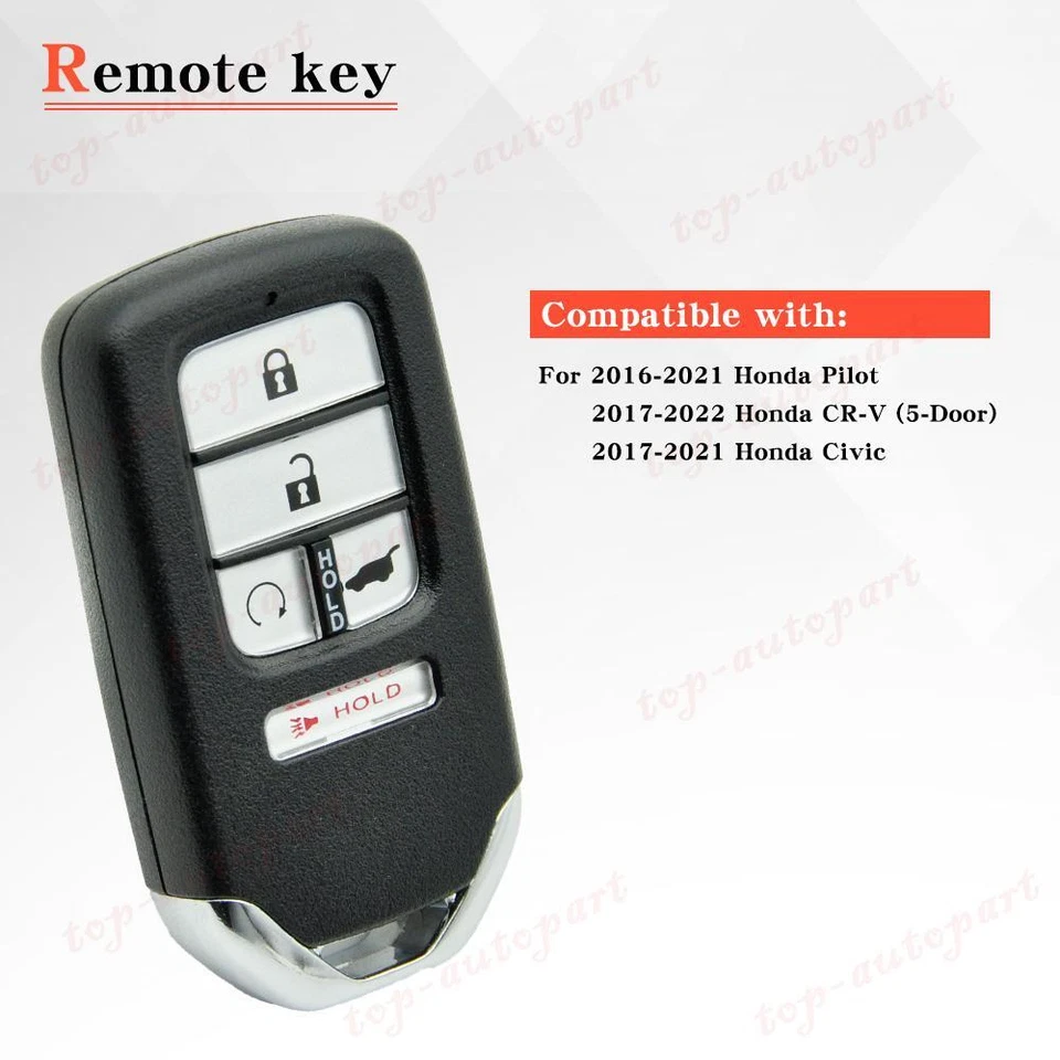 KEYLESS REMOTE KEY FOB FOR HONDA Pilot CR-V Civic 2017 2018 2019 2020 KR5V2X V44 - Изображение 4 из 4