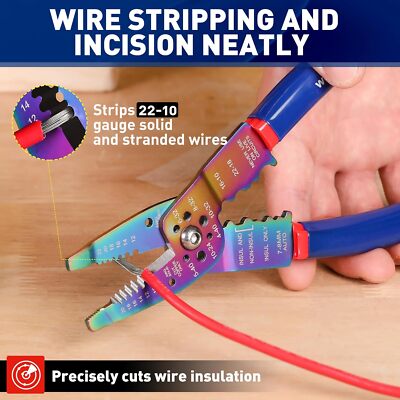 WORKPRO 8'' Wire Stripper/Wire Crimping Tool Multi-Function All-in-One Hand Tool