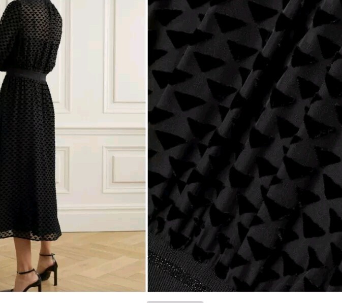 NWT Authentic Tory Burch Velvet Devore Black Dress In
