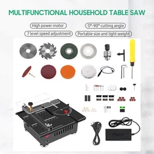 100W Mini Table Saw 16MM Cutting Depth with Blade for Wood Acrylic Cutting H2T0