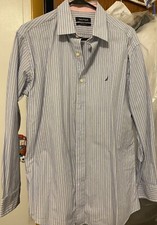 Nautica Men long sleeves dress shirt , size16 , cotton