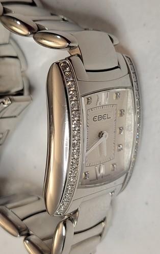Ebel Brasilia 24x30mm Diamond Bezel E9976M2S Swiss 6 Jewels Quartz Ladies Watch  - Picture 3 of 10