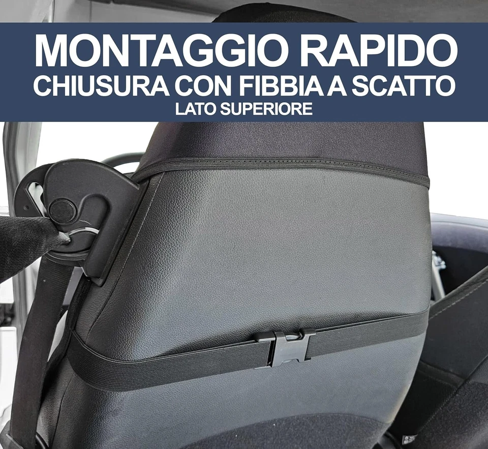 COPRISEDILI COMPATIBILI AUTO SMART FORTWO, 450 451 e 453, NERO GRIGIO SCURO LOGO - Immagine 2 di 4