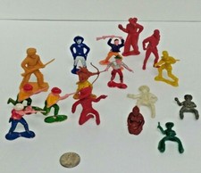 50's Plastic Toys Cowboys 3 Horse Riders