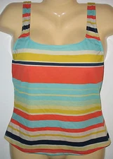 MIXIT - COLORFUL STRIPE -   TANKINI BATHING SUIT TOP - MEDIUM