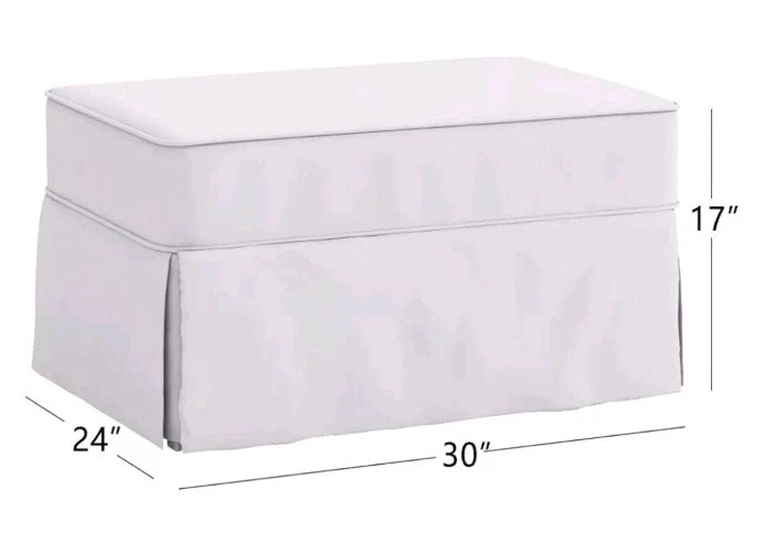 The Cotton Ottoman Slipcover Replacement It Fits Pottery Barn PB Comfort Ottoman - Image 2 of 4