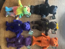 Bamm Beano's Beanie Beanbag Plush Bears Lot MLB Player Numbers Multicolor