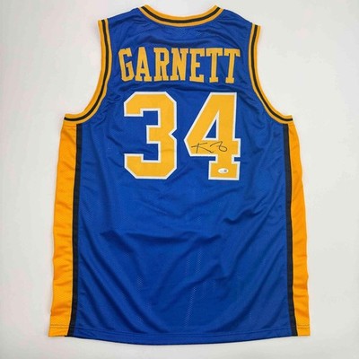 Autographed/Signed Kevin Garnett Blue Farragut High School Jersey BAS COA