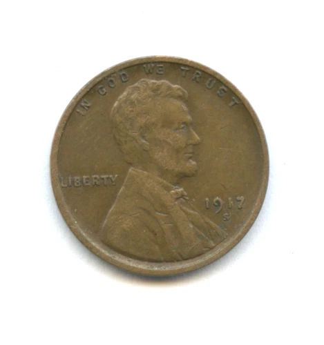 1917-S Lincoln Cent - Nice Very Fine Condition, Free Shipping