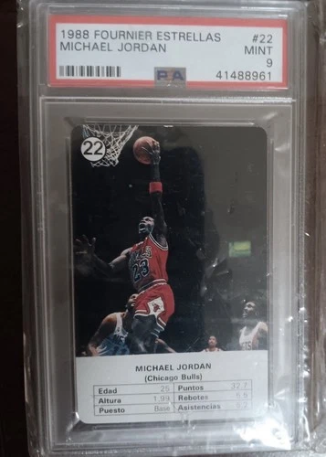 Fournier 1988 Estrellas Michael Jordan Chicago Bulls #22 PSA 9 Vintage Card