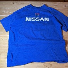 Vintage Hanes Beefy-T Nissan USA Olympic Rings T-Shirt Blue Mens XXL Made in USA