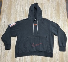 Nike NBA Mens Size XXL Miami Heat Black Hoodie Sweatshirt Zip Pocket Swoosh