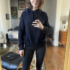 Vince Navy Cashmere Wool Oversized Cozy Hoodie Sweater