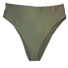 Aerie High Cut Cheeky Bikini Bottom Olive Green XXL NWT High Rise Swim