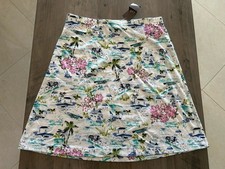 NEW J Jill Easy Knit Skirt Tropical Print Cotton Blend Pockets Size XS Petite