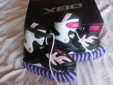 DBX Girls Ice Hockey Skates Adjustable Size 1-4 Black Pink Hockey skating
