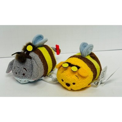 Disney Store Winnie the Pooh & Eeyore 3.5'' Bumble Bee Tsum Tsum Plush Lot of 2