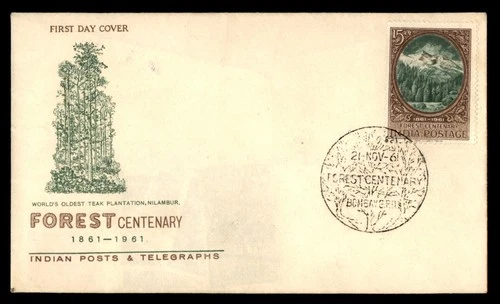 Mayfairstamps India FDC 1961 Forest Centenary Oldest Teak Plantation First Day C