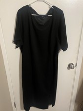 Torrid New Black Bodycon Midi Dress Slit Soft Stretch Short Sleeve Plus Size 4X