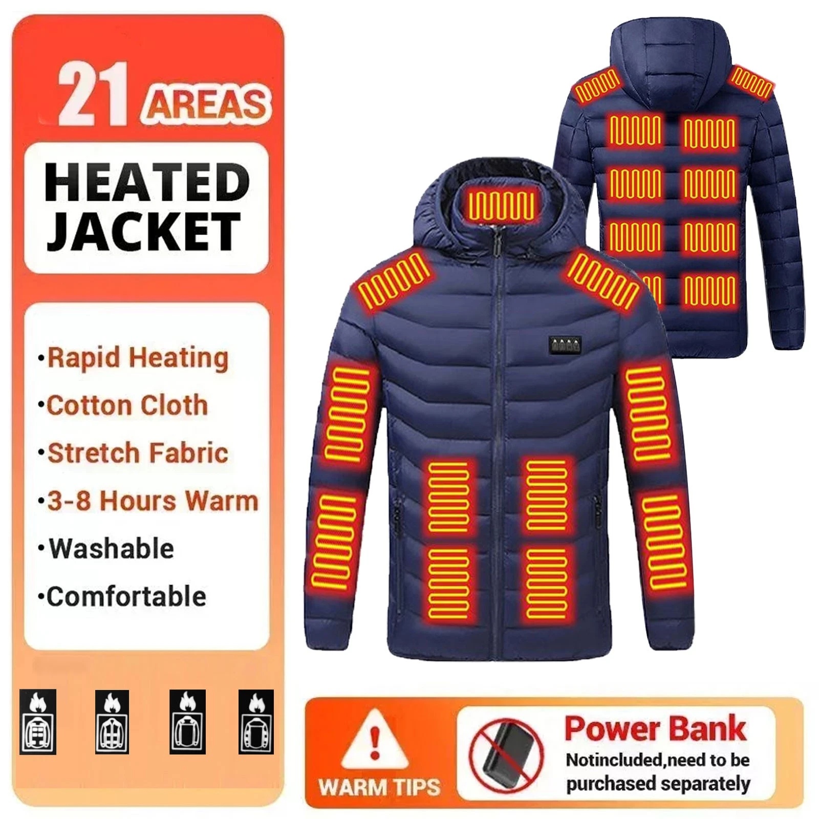 Electric USB Heated Vest Jacket Unisex Warm Cloth Coat Heating Pad Body Warmer
Opens in a new window