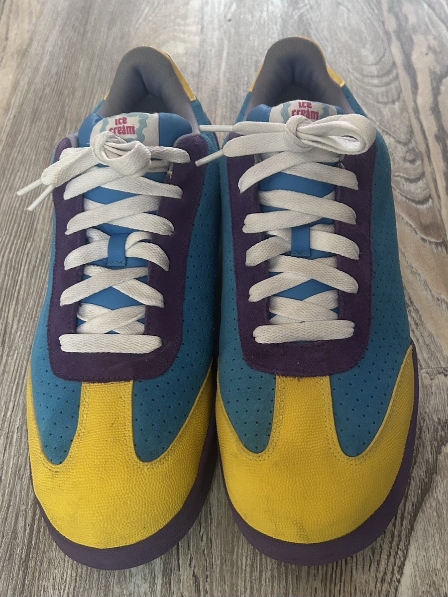 Men's Size 12 Reebok Ice Cream Board Flip 1 Sneakers Yellow Purple