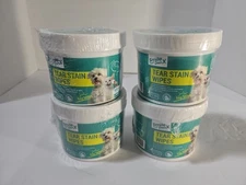 4 pack Tear Stain Wipes for  Dogs & Cats 100 Ct Tub Unscented EXP 10/30/2027