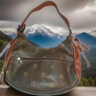 Texier Logo Shoulder Bag Handbag Brown with Tassel