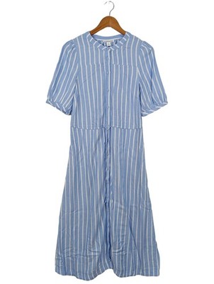 AMAZON ESSENTIALS Blusenkleid Damen Kleid Gr. DE 34 blau-creme Casual-Look
