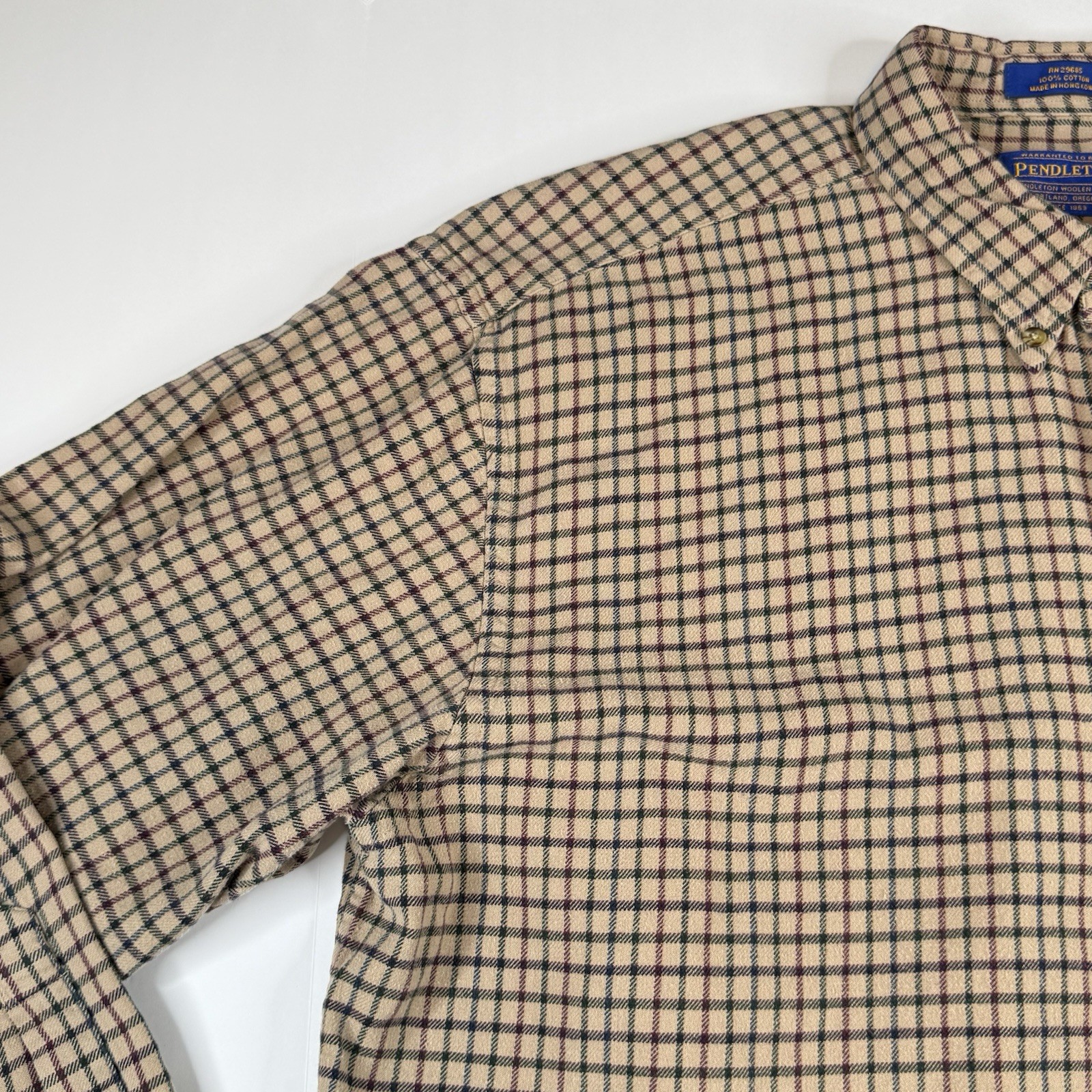 Vtg Pendleton Button Down Lightweight Flannel Men… - image 2