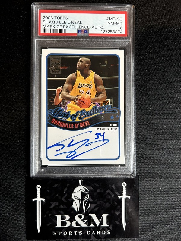 2003 Topps Shaquille O’Neal Mark of Excellence Autograph #ME-SO PSA 8 - Lakers