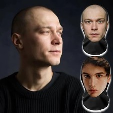Funny 3D Printed Cosplay Face Mask Elastic Mesh Full Face Realistic Mask For Men