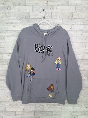Bratz Hoodie Gray Sweatshirt Pullover  Top Shirt Size Large L Bratz Dolls 2001