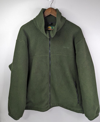Vintage Cabelas Jacket Men Large Green Polartec Fleece Full Zip Outdoors USA
