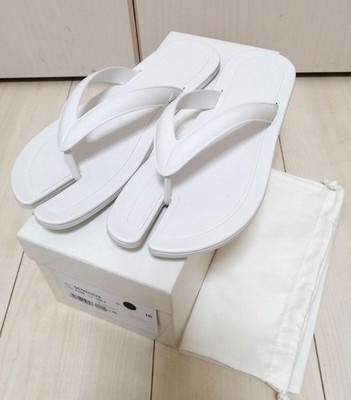 Maison Margiela Tabi Thong Sandals White EU42 US 9 Unused Leather