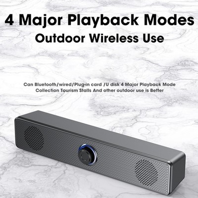 Bluetooth-compatible Speaker 4D Surround Soundbar Computer Speakers 3.5mm AUX