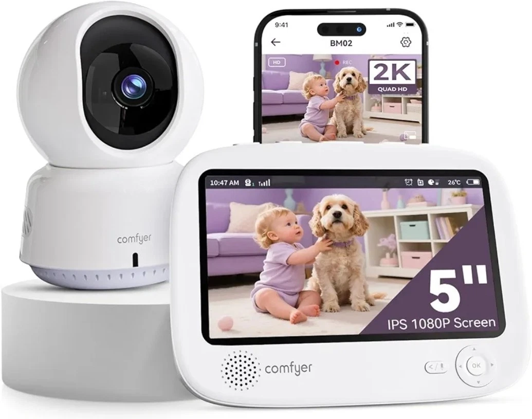 Comfyer Split-Screen Baby Monitor with 1 Camera 5” HD Baby Monitor Model BM02
Opens in a new window 