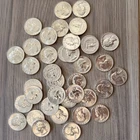 1962  1963 D Washington Quarter 90% Silver Coin Roll  Count Of 38- Luster Shine