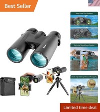 12x42 HD Binoculars for Adults High Powered with Phone Adapter, Tripod and Tr...