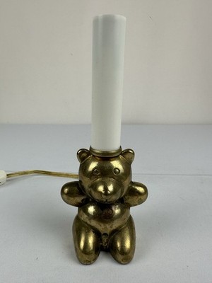 Vintage Brass Teddy Bear Lamp Light Vintage Nightlight WORKING