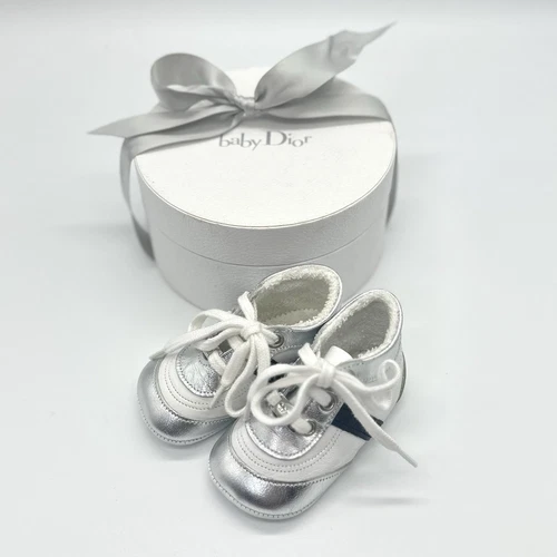 Baby Dior Baby Infant First Chaussures Cuir Coton Occasion Authentique Du Japon