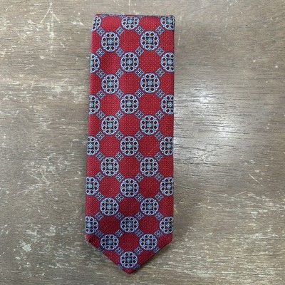 Robert Talbott Carmel Hand Sewn Silk Tie Red & Blue Paisley Necktie 3.25  x 58 