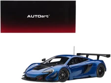1/18 McLaren 650S GT3 Model Car Azure Blue Black Accents by Autoart