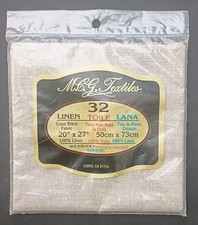 MCG Textiles 100 NATURAL RAW Linen Cross Stitch Fabric 20 x27"