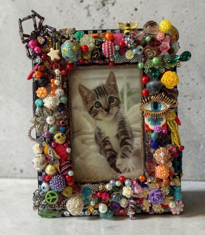 Beautiful Mayhem Beaded Picture Frame, Colorful 4x6 Photo Frame ...