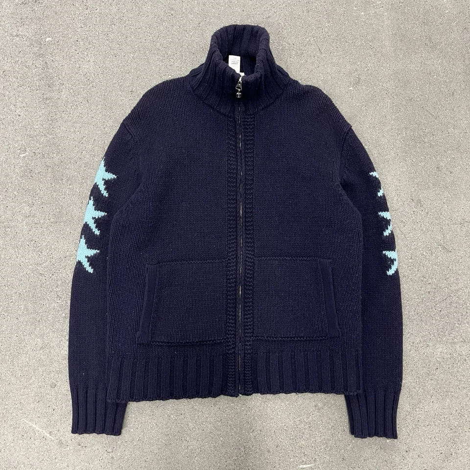 VTG Diesel Zip Up Mock Neck Sweater Men's Embroidered Designer Italy XXL - Image 2 of 4