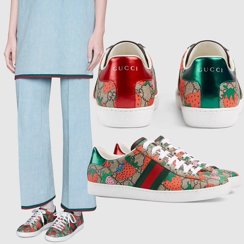 strawberry gucci sneakers