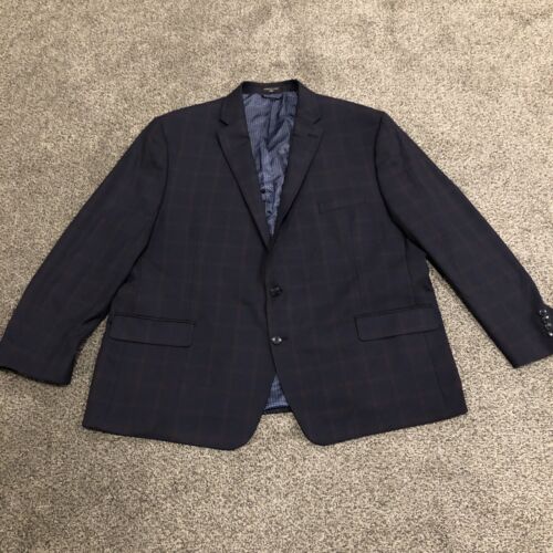 Shaquille ONeal Jacket Mens 52R Blue Red Blazer Plaid Coat Shaq Casual Men - Picture 1 of 12