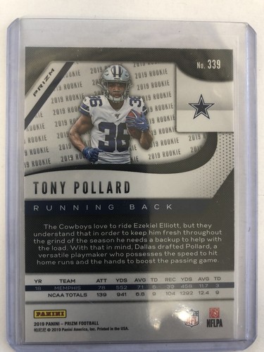 2019 Tony Pollard Prizm Pink Parallel Rookie 339 Dallas Cowboys EBay